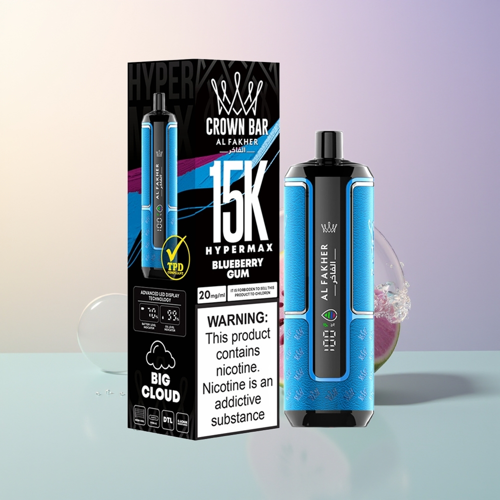 Al Fakher Crown Bar 15K Blueberry Gum DTL 22ml 6mg