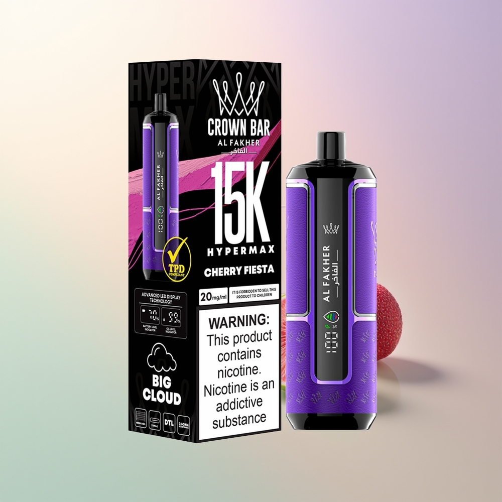 Al Fakher Crown Bar 15K Cherry Fiesta Hypermax DTL 22ml 6mg