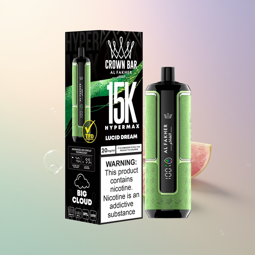 Al Fakher Crown Bar 15K Hypermax Lucid Dream 22ml 6mg DTL Type-C