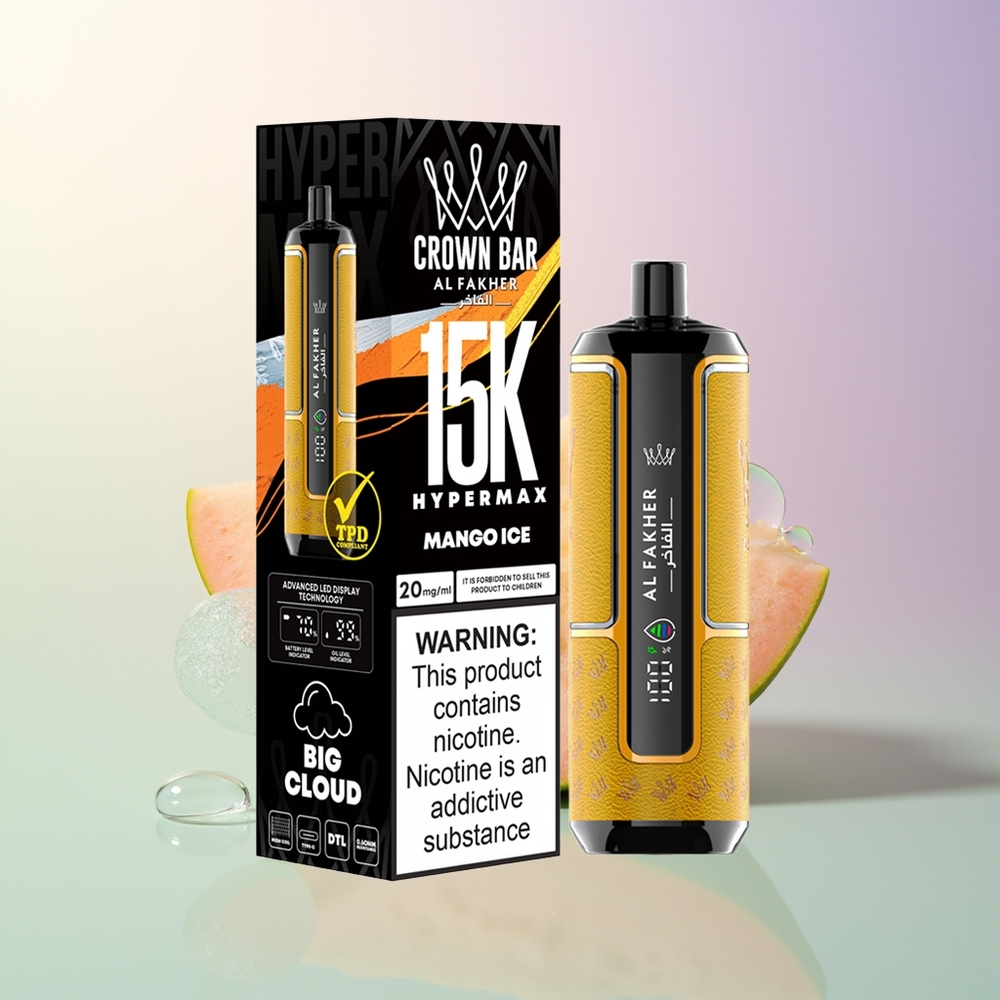 Al Fakher Crown Bar 15K Hypermax Mango Ice Disposable Vape Kit