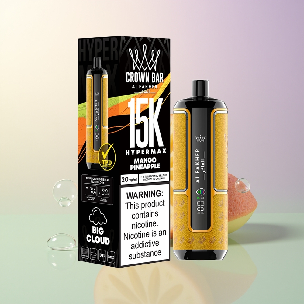 Al Fakher Crown Bar 15K Mango Pineapple Hypermax Disposable Vape Kit