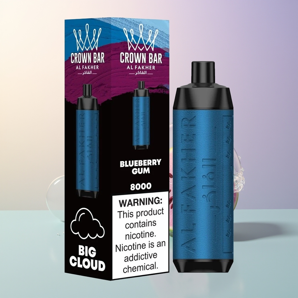 Al Fakher Crown Bar 8000 Blueberry Gum Crystal Disposable Vape