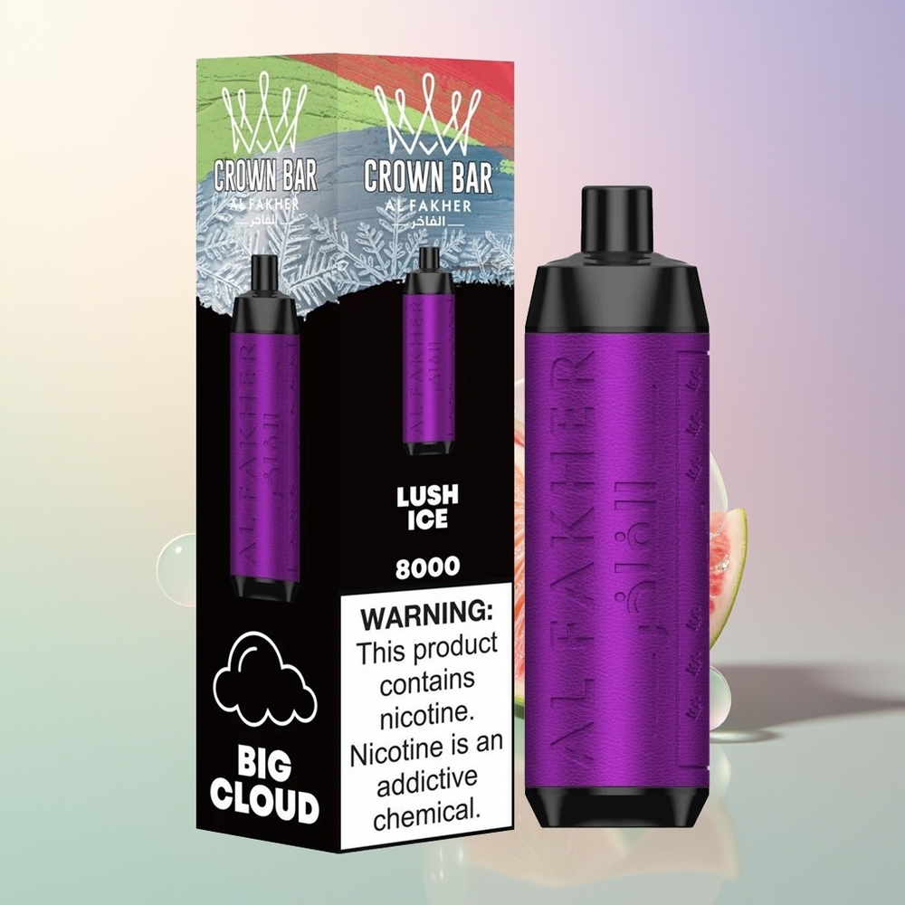 Al Fakher Crown Bar 8000 Ice Lush Disposable Vape 5mg 18ml USB-C 600mAh
