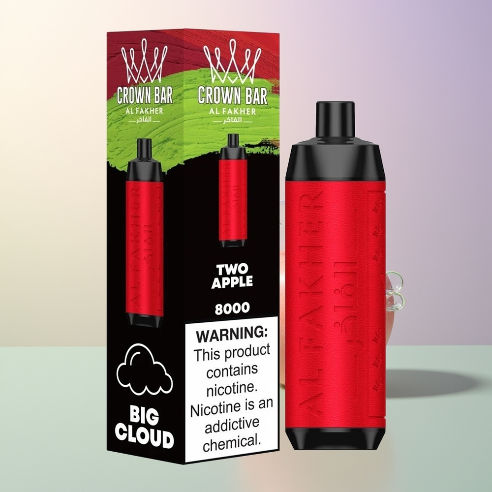 Al Fakher Crown Bar 8000 Two Apple 18mL 5mg USB-C