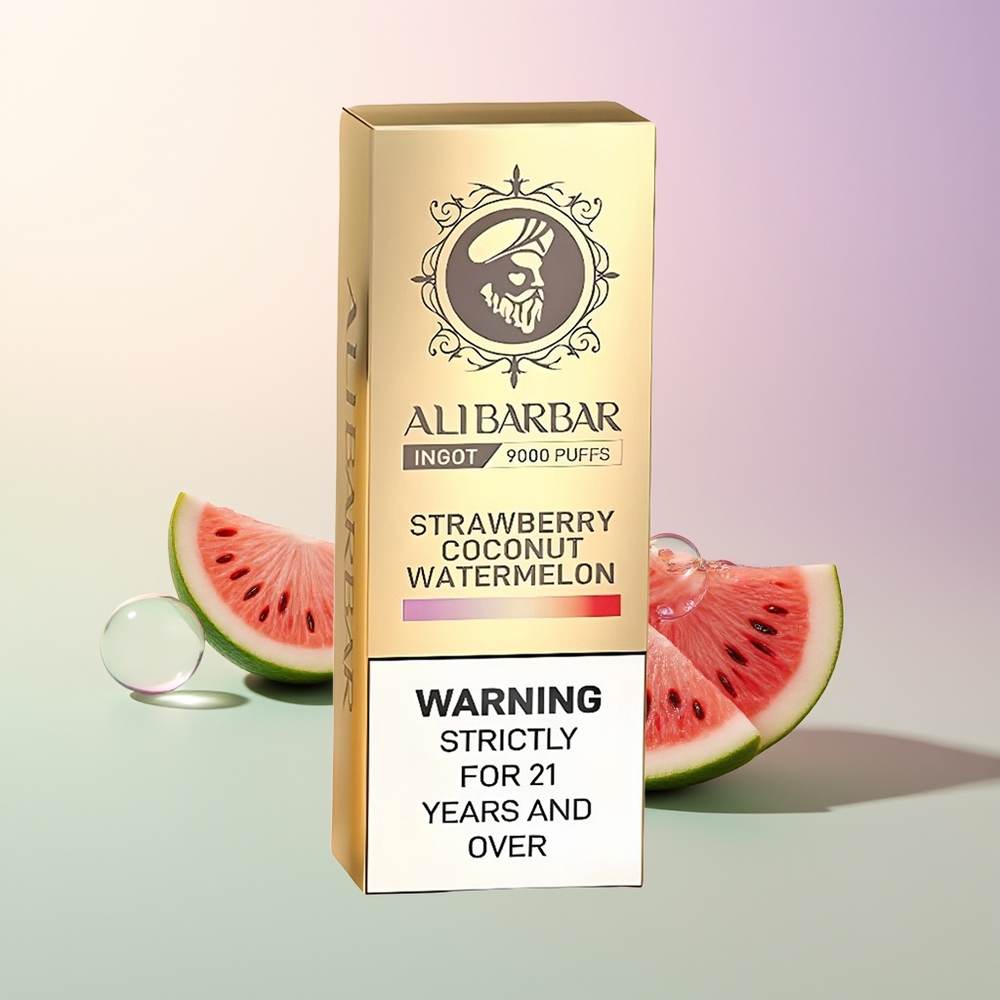 Alibarbar Ingot 9000 Puffs Strawberry Coconut Watermelon 22mL 2350mAh LED Display