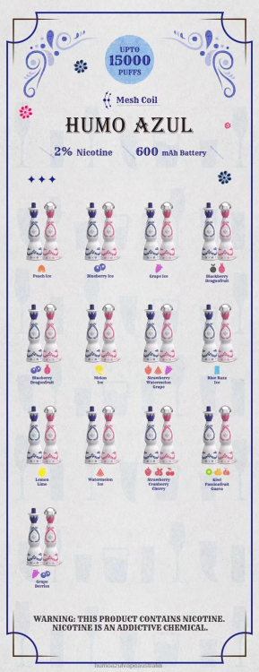 Humo Azul Vape Australia - Disposable Humo Azul 15000 puffs X00BP1