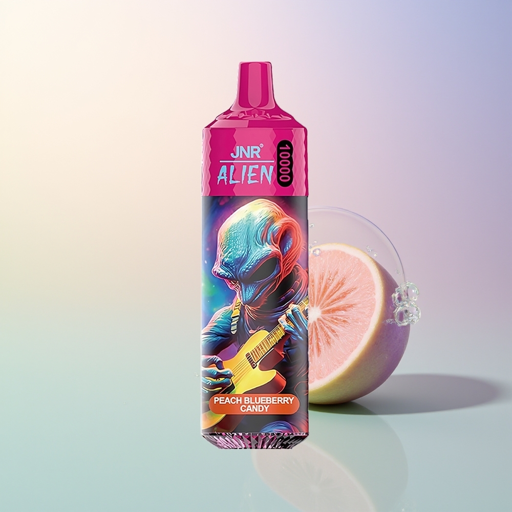 JNR Alien 10000 Puffs Peach Blueberry Candy 850mAh RGB Sporty Mesh Coil