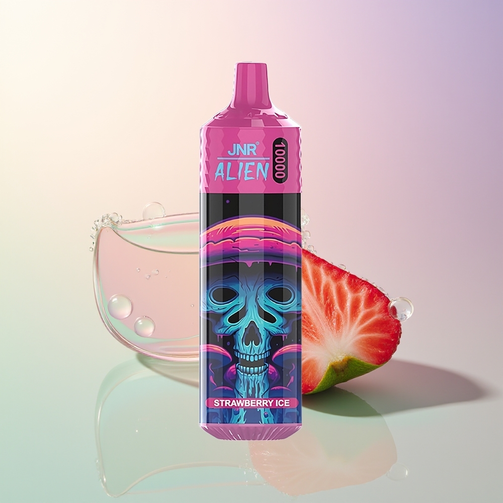 JNR Alien 10000 Puffs Strawberry Ice RGB LED Sporty Mesh
