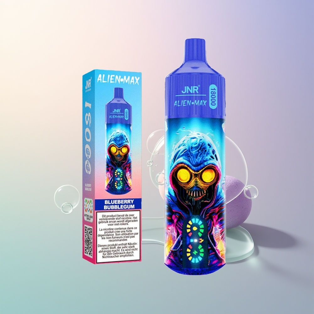 JNR Alien Max 18000 Puffs Blueberry Bubblegum Dual Mesh Dual Core Type-C Quick Charge Smart LED Display