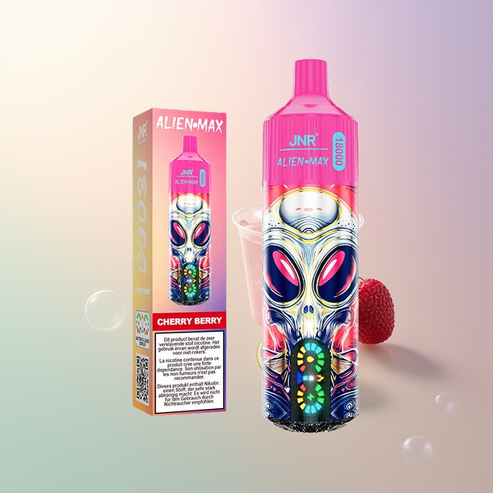 JNR Alien Max 18000 Puffs Cherry Berry Smart LED Dual Mesh 28ml Type-C