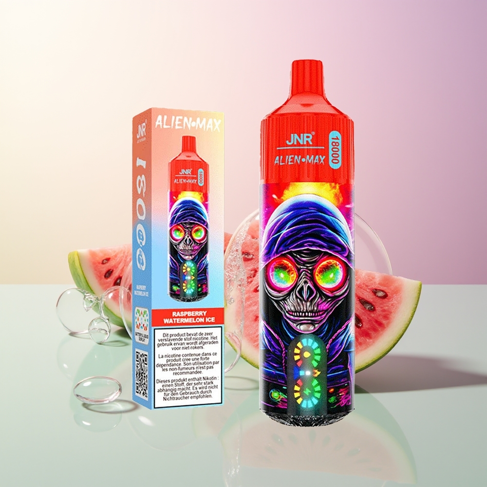 JNR Alien Max 18000 Puffs Dual Mesh Raspberry Watermelon Ice Smart LED Type-C