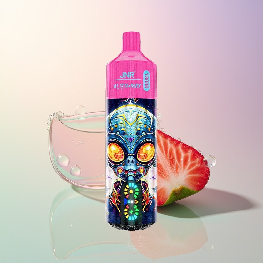 JNR Alien Max 18000 Puffs Strawberry Ice LED Dual Mesh Type-C 28ml