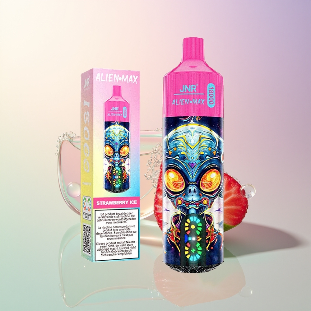 JNR Alien Max 18000 Puffs Strawberry Ice LED Dual Mesh Type-C 28ml