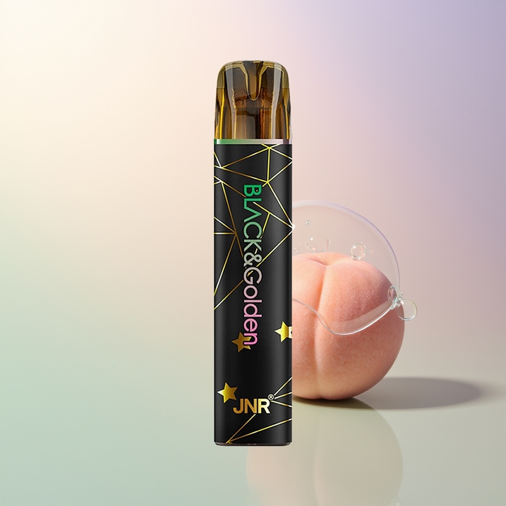 JNR BlackGolden 800 Puffs Peach Disposable Vape 550mAh 2ml 2 Nicotine TPD