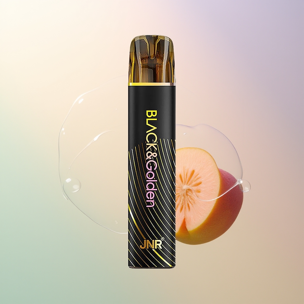 JNR BlackGolden 800 Puffs Peach Mango Disposable Vape 550mAh 2ml 2 Nicotine TPD