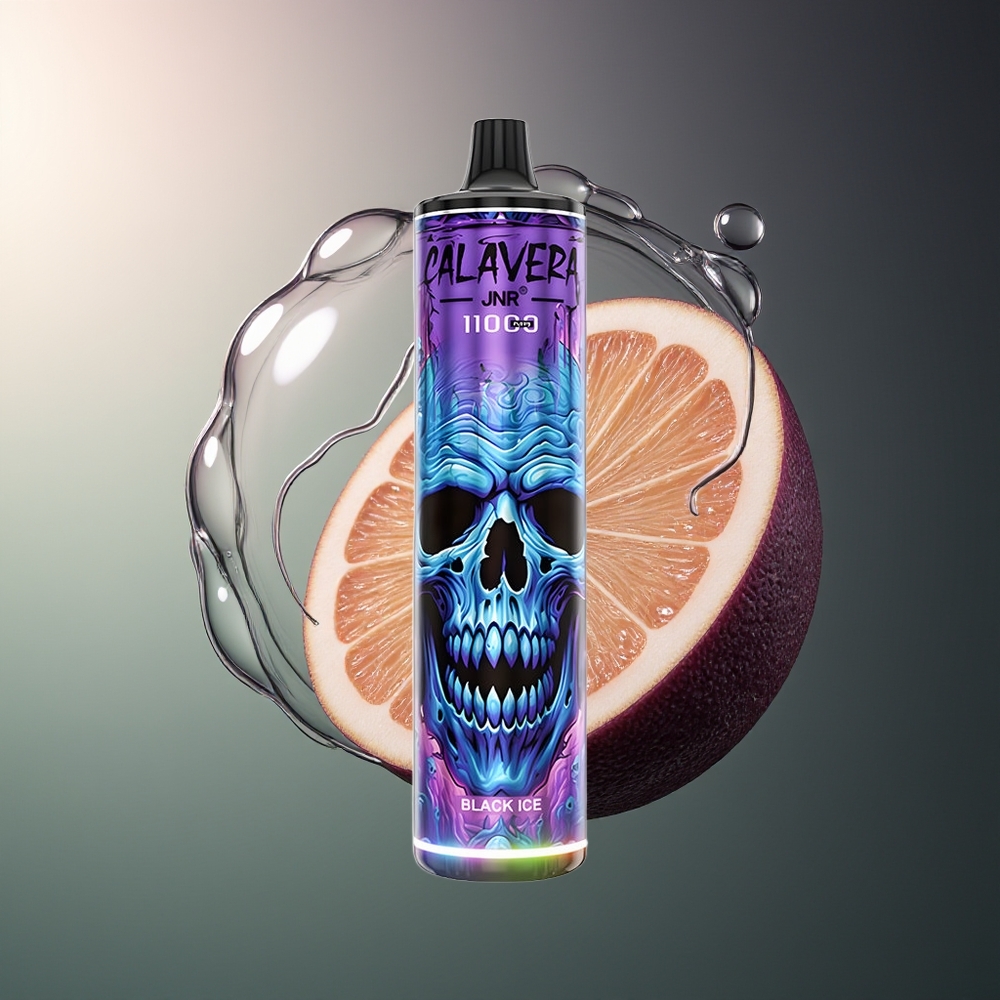 JNR Calavera 11000 Puffs Black Ice Disposable Vape with 850mAh Battery 21ml E-Liquid 10ohm Mesh Coil Type-C Charging