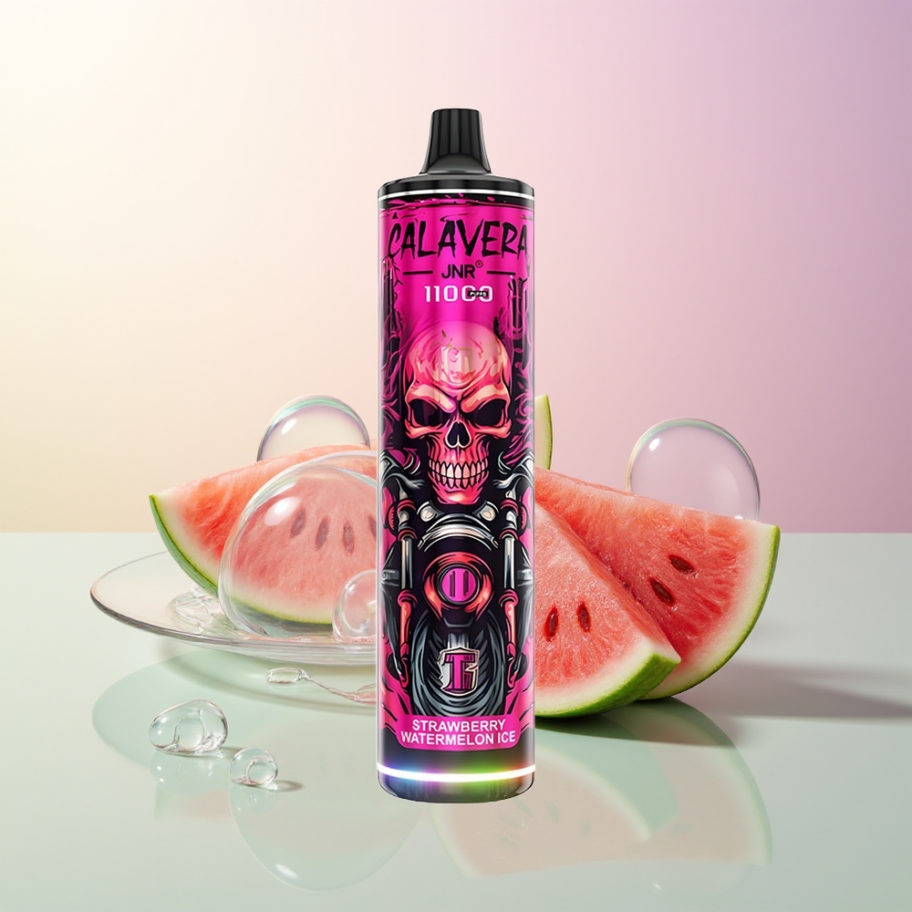 JNR Calavera 11000 Puffs Strawberry Watermelon Ice Disposable Vape with Type-C 850mAh 21ml 10ohm Mesh 0-5 Nicotine