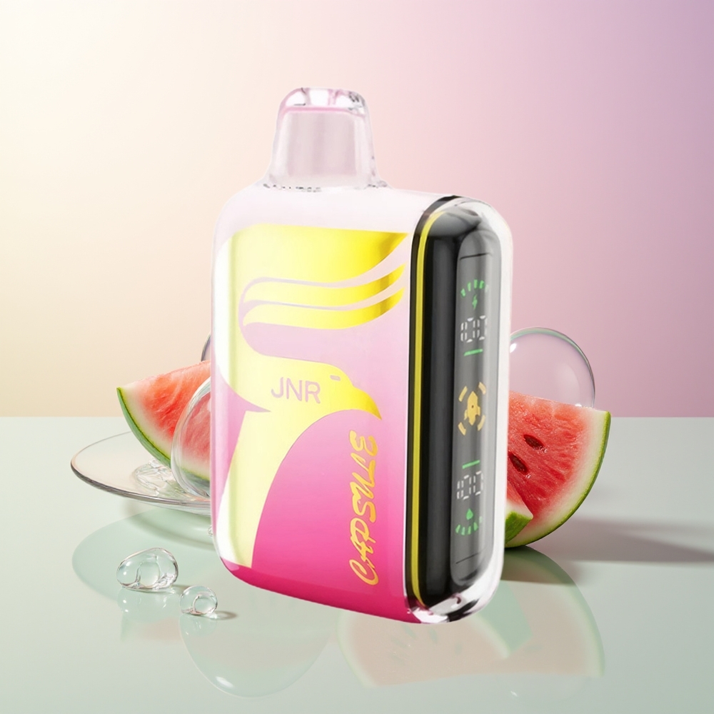 JNR Capsule 15000 Puffs Strawberry Watermelon Ice 850mAh 20ml Dual Mesh Boost Mode Type-C Smart LED 2 5