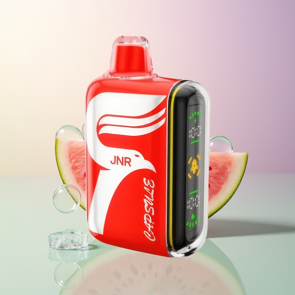 JNR Capsule 15000 Puffs Watermelon Ice 850mAh 20ml 20W Dual Mesh Smart LED Boost Type-C Quick Charge Full-Screen Immersion Battery  Vape Display 2 5