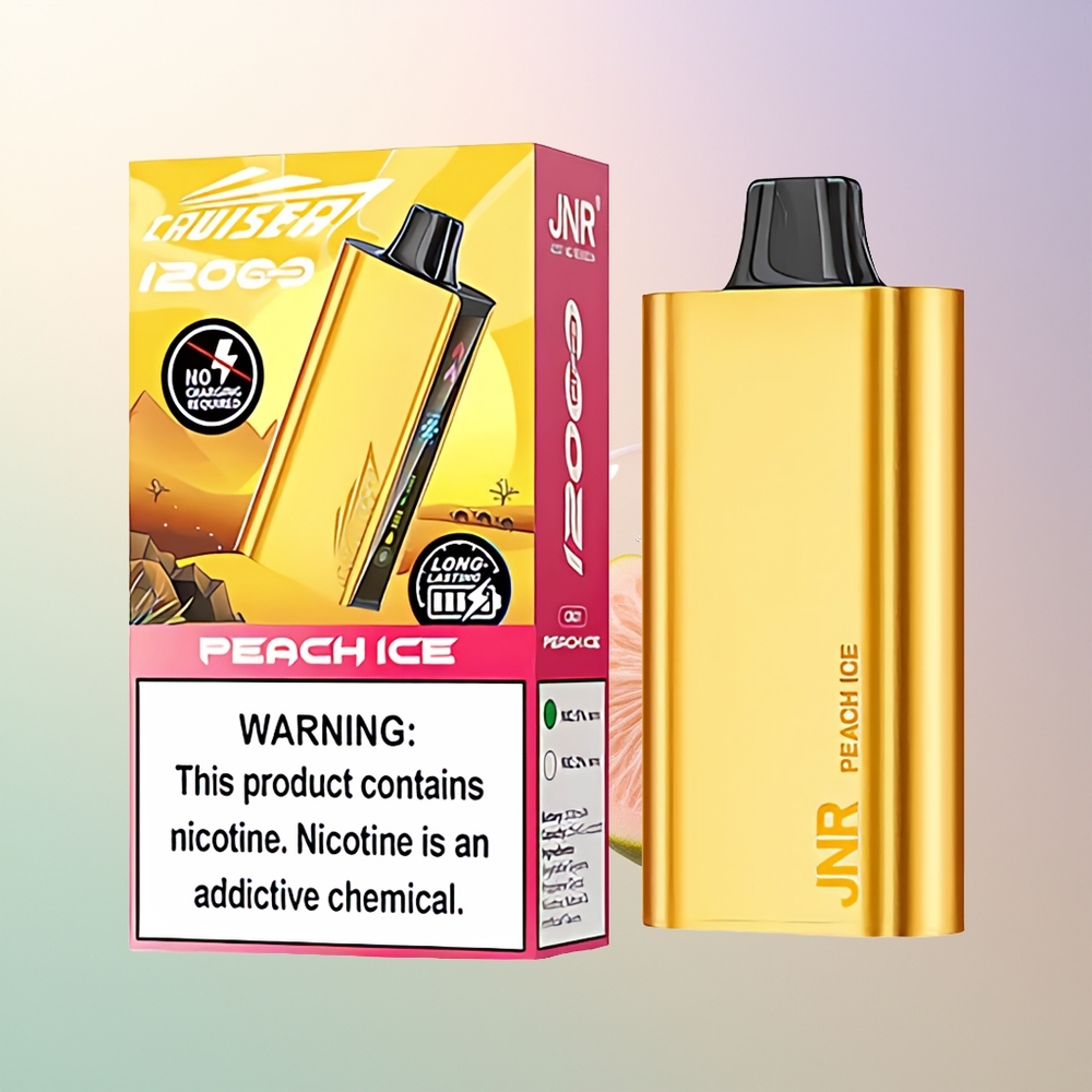 JNR Cruiser 12000 Puffs Peach Ice Built-in 3500mAh Dual Mesh Full-Metal Disposable Vape