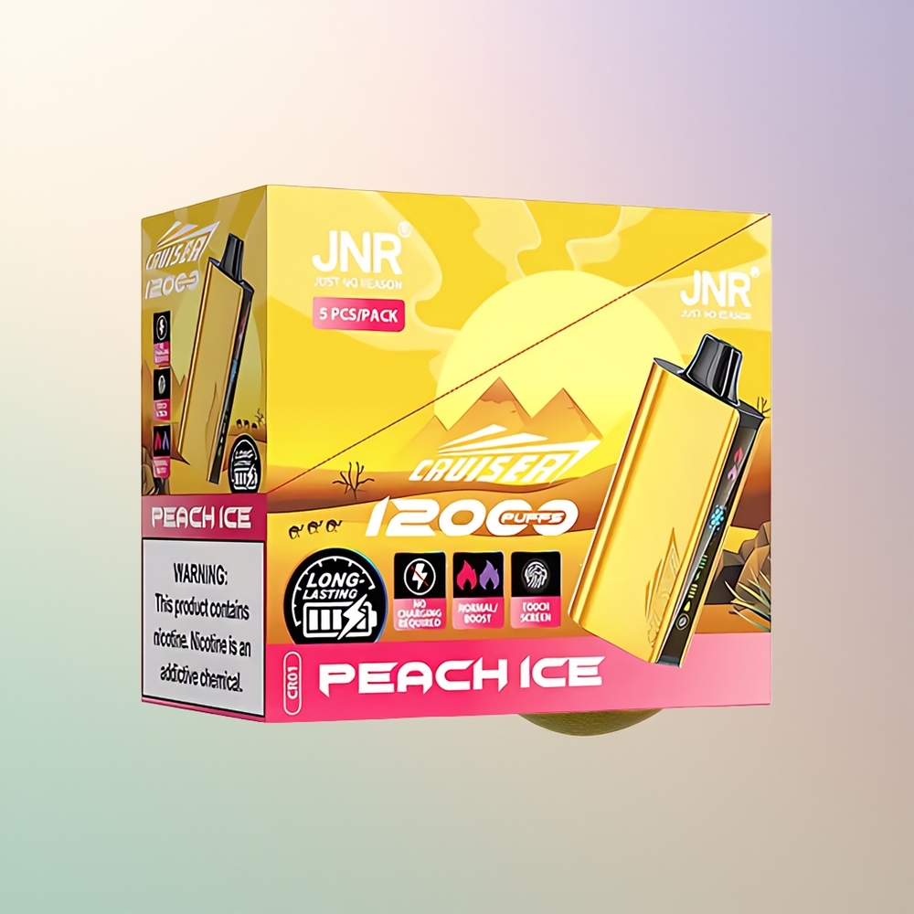 JNR Cruiser 12000 Puffs Peach Ice Built-in 3500mAh Dual Mesh Full-Metal Disposable Vape
