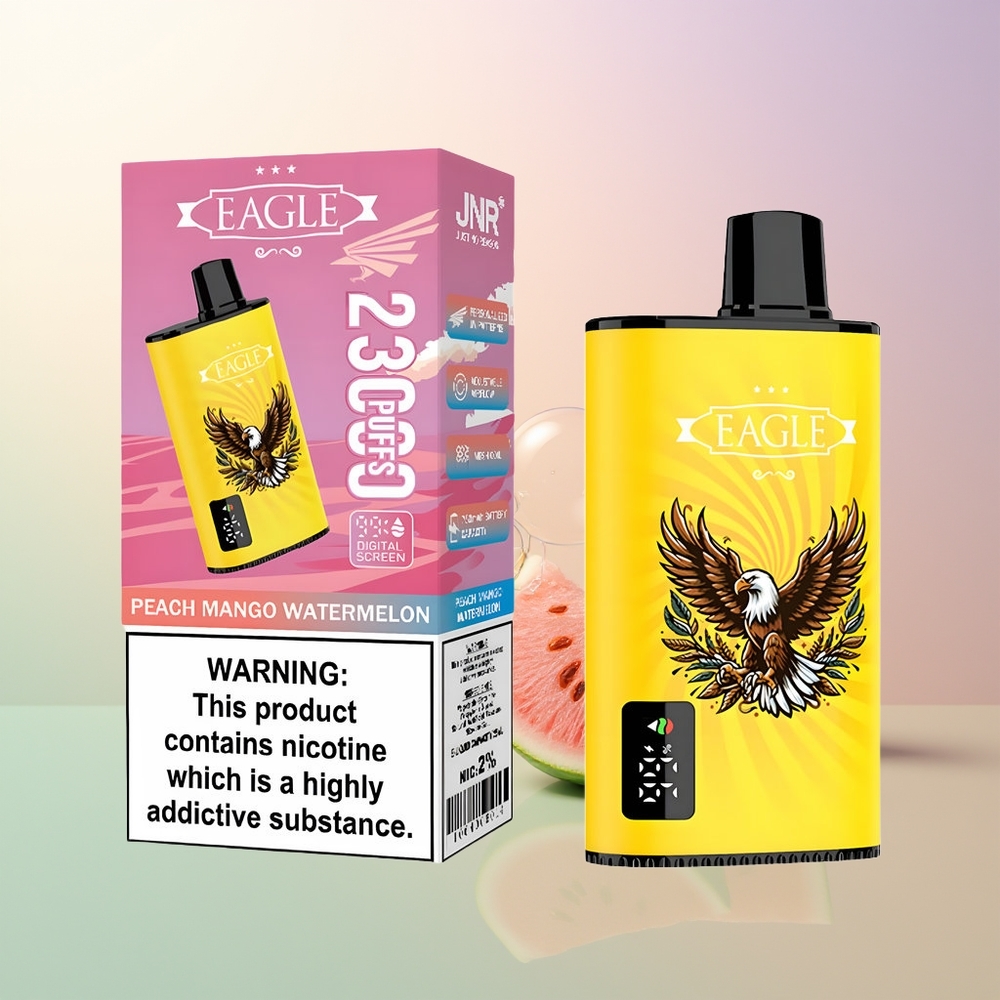 JNR EAGLE Smart 23000 Puffs Peach Mango Watermelon Digital Screen Adjustable Airflow 25ml