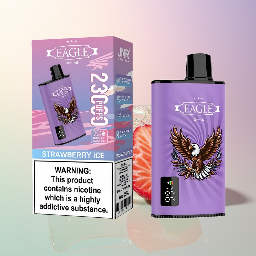 JNR EAGLE Smart 23000 Puffs Strawberry Ice Digital Screen Adjustable Airflow 25ml 2
