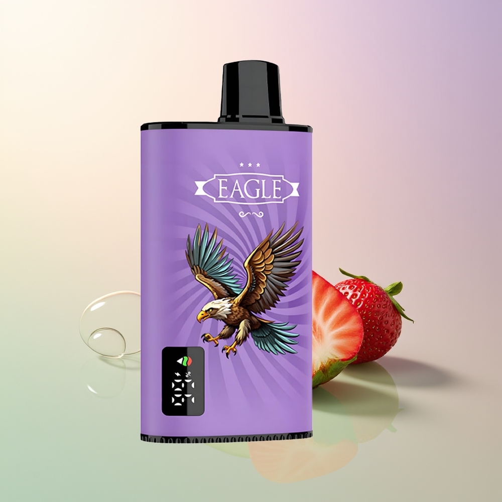 JNR EAGLE Smart 23000 Puffs Strawberry Kiwi Digital Screen 10ohm Mesh Adjustable Airflow 750mAh Type-C 25ml 2