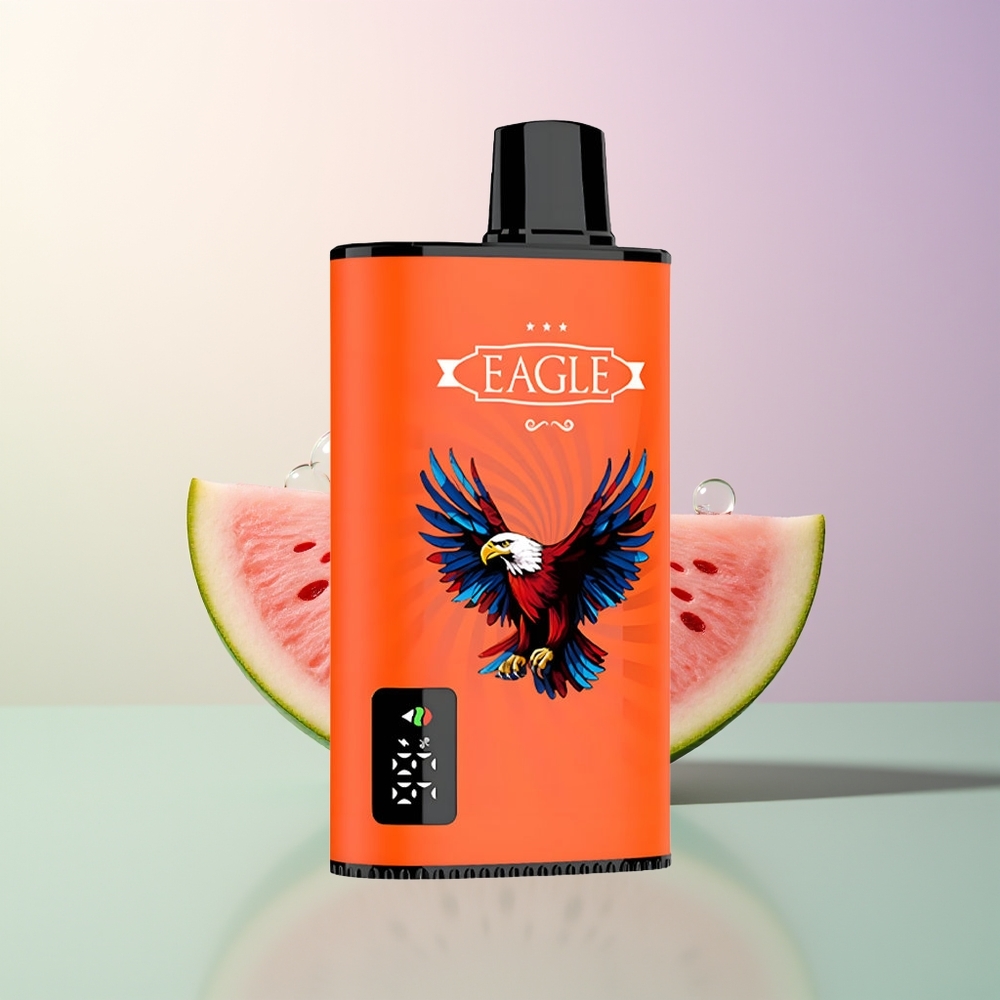 JNR EAGLE Smart 23000 Puffs Watermelon Bubblegum Disposable Vape with Digital Screen 10ohm Mesh Coil Adjustable Airflow 750mAh Type-C 25ml 2 Nicotine