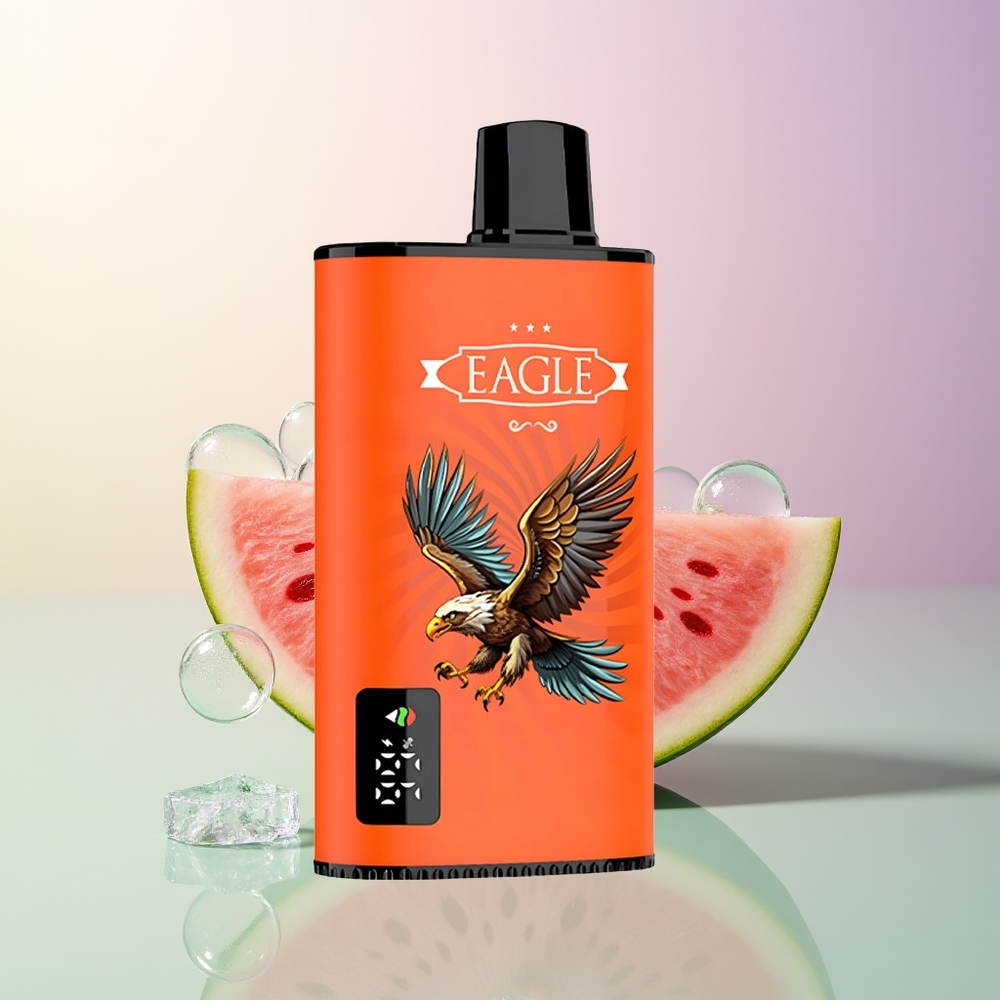 JNR EAGLE Smart 23000 Puffs Watermelon Ice Disposable Vape with Digital Screen 10ohm Mesh Coil Adjustable Airflow 750mAh Type-C 25ml 2 Nicotine