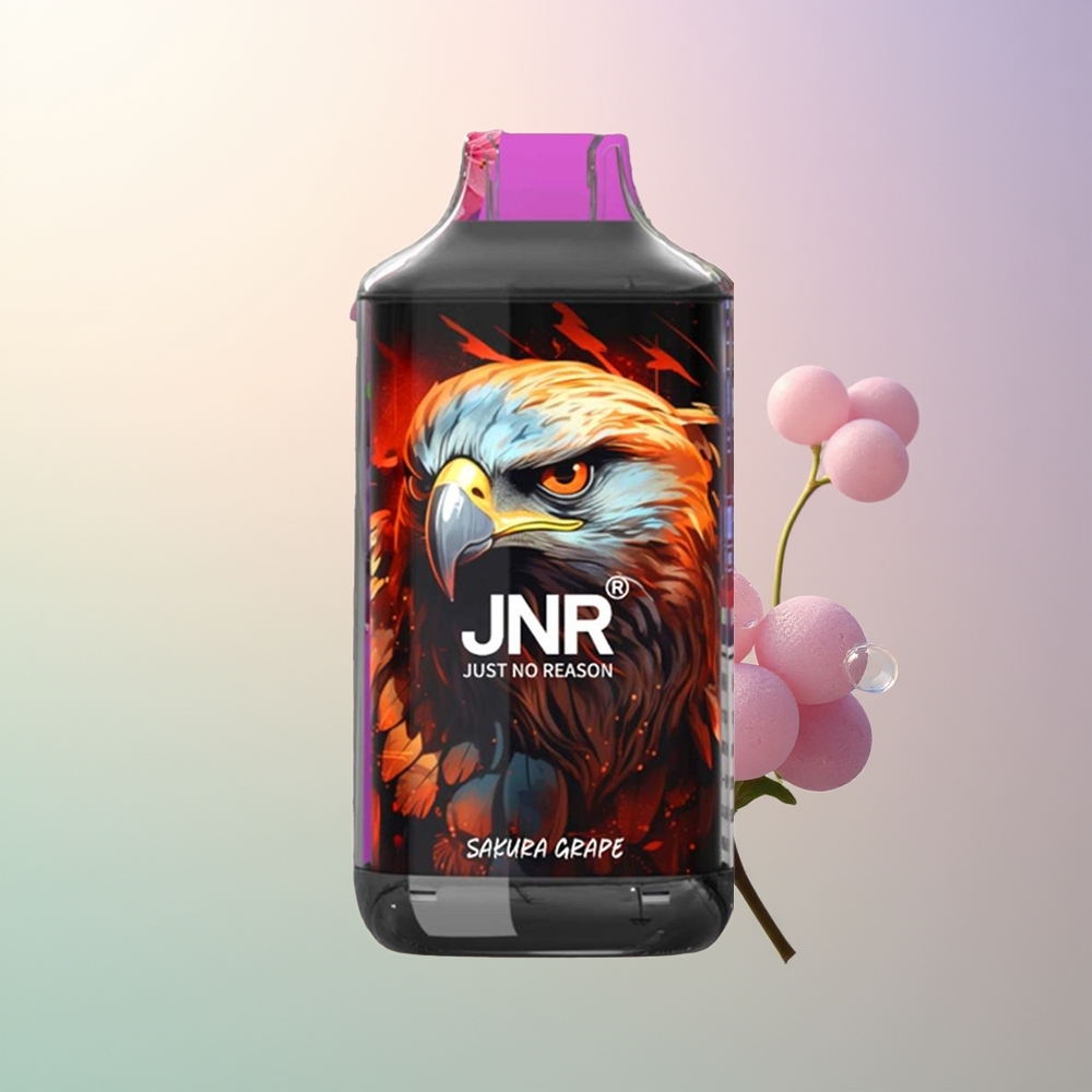 JNR Falcon 16000 Puffs Sakura Grape 850mAh 22ml Dual Mesh Type C LED 02