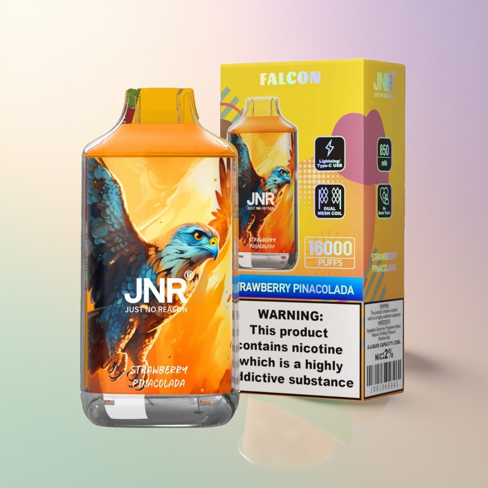 JNR Falcon 16000 Puffs Strawberry Pina Colada Dual Mesh 850mAh Type C LED 02
