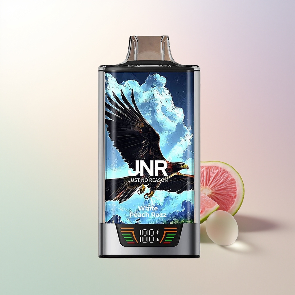 JNR Falcon Pro 28000 30ml Dual Mesh White Peach Razz MTL