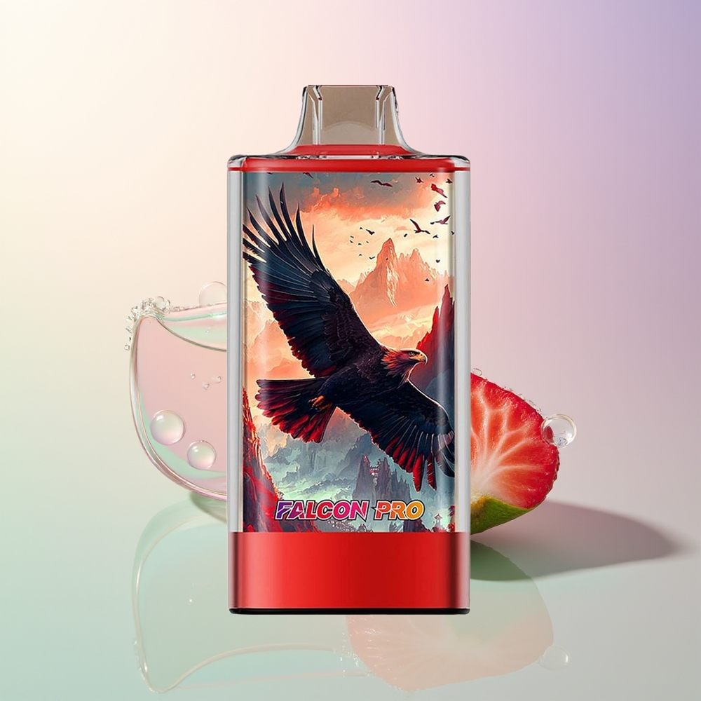 JNR Falcon Pro 28000 Puffs Strawberry Ice 30ml 5 Smart Display Dual Mesh USB-C MTL