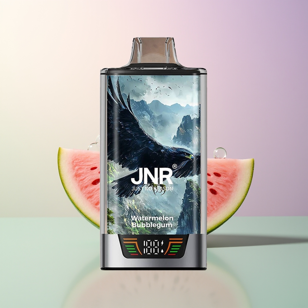 JNR Falcon Pro 28000 Puffs Watermelon Bubblegum 30ml 5 Nicotine Smart Display Dual Mesh USB-C MTL