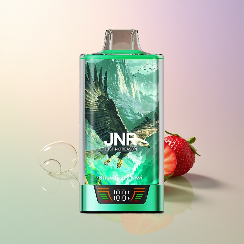 JNR Falcon Pro 28000 Strawberry Kiwi 30ml 950mAh Smart Display Dual Mesh USB-C MTL