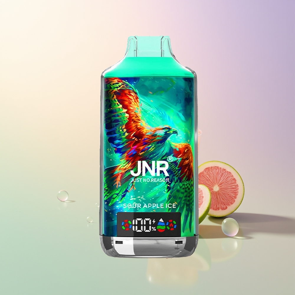 JNR Falcon X 18000 Puffs Sour Apple Ice Dual Mesh Coil 24ml 750mAh Type-C Digital Display 0/2/5