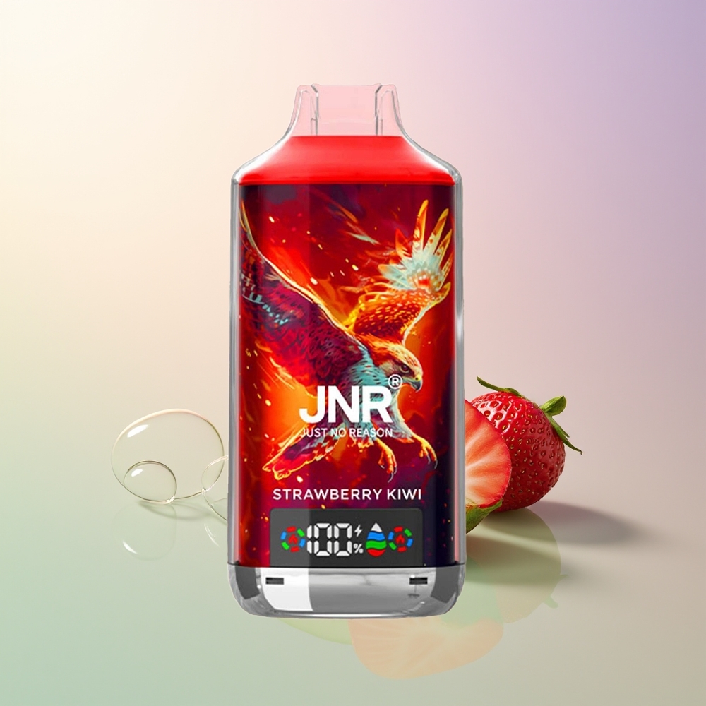 JNR Falcon X 18000 Puffs Strawberry Kiwi 750mAh 24ml Dual Mesh Coil Digital Display Type-C 025