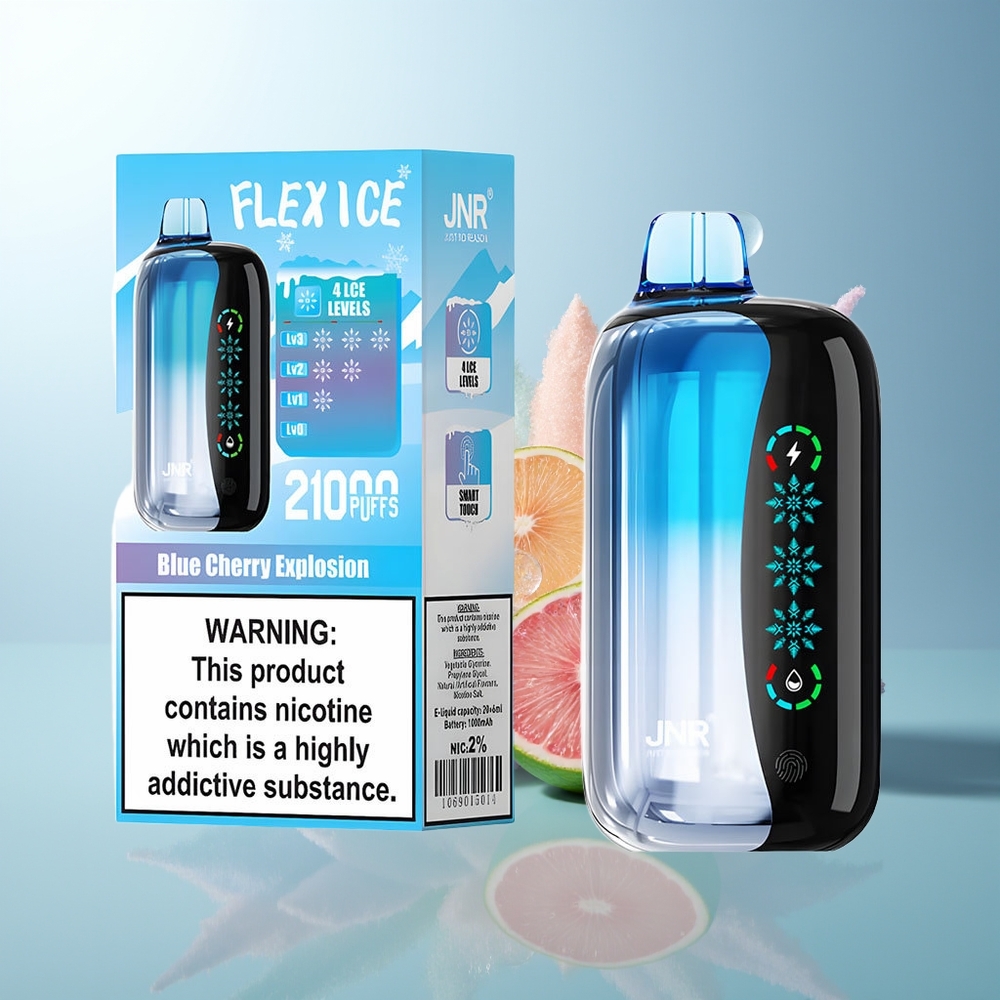 JNR Flex Ice 21000 Puffs Disposable Vape Blue Cherry Explosion Airflow Touch Dual Mesh