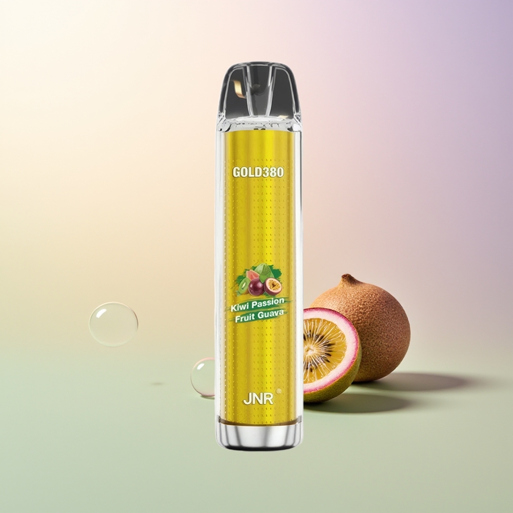 JNR Glod380 6000 Puffs Kiwi Passion Fruit Guava Disposable Vape 1500mAh 10ohm Mesh 13ml