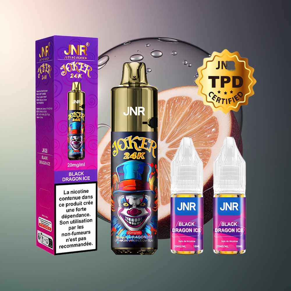 JNR Joker 24000 Puffs Black Dragon Ice Refillable 2+10ml 800mAh Type-C TPD