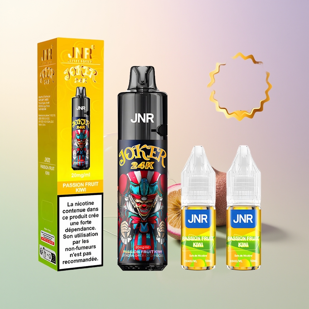 JNR Joker 24000 Puffs Passion Fruit Kiwi Refillable 2 Nicotine TPD Compliant