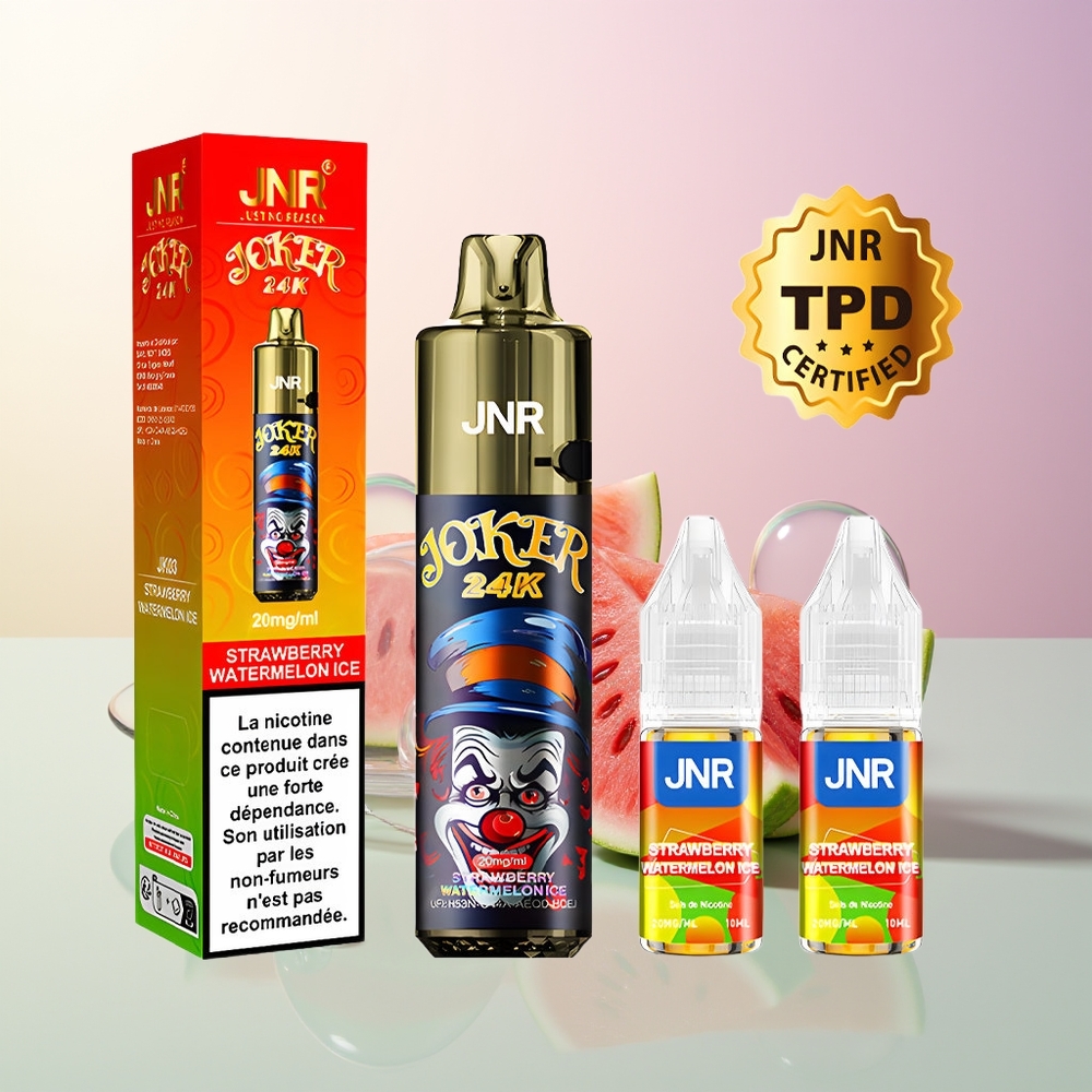 JNR Joker 24000 Puffs Strawberry Watermelon Ice Refillable 2+10ml 800mAh Type-C