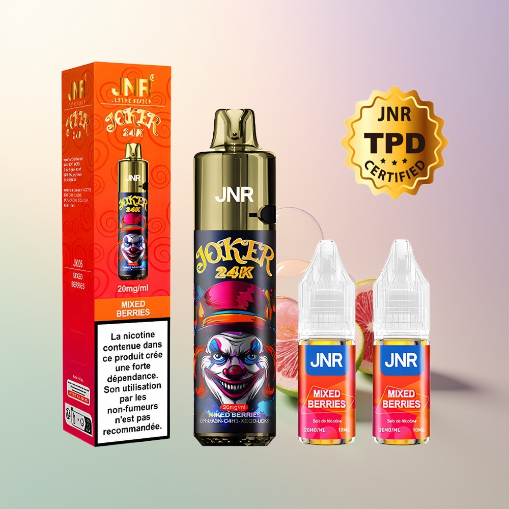 JNR Joker 24K Puffs Mixed Berries 2+10ml Refillable 800mAh Type-C