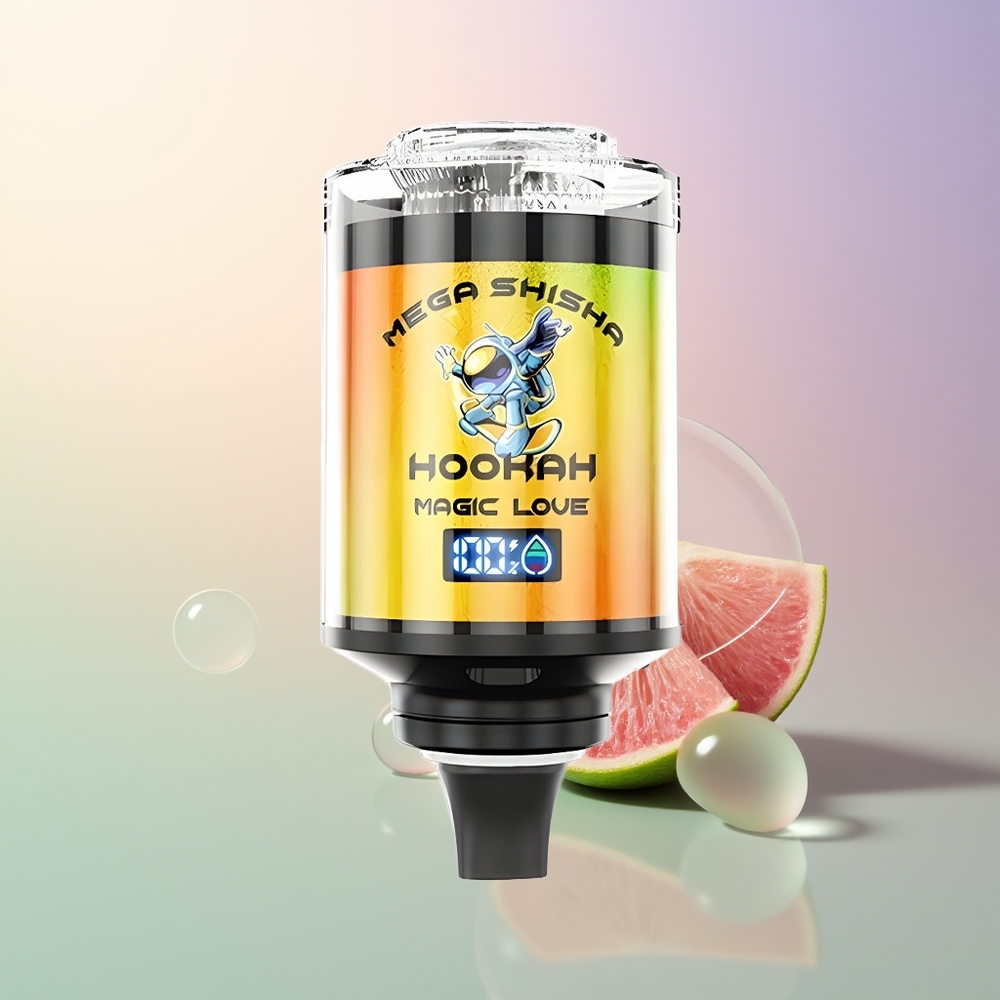 JNR Mega Shisha Hookah 100K 60mL 2200mAh Type-C Smart Screen Adjustable Airflow Magic Love