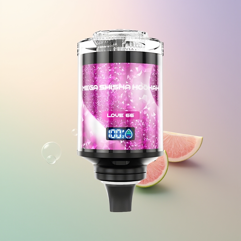 JNR Mega Shisha Hookah 100K 60mL Love 66 Desktop Smart Screen Adjustable Airflow Type-C