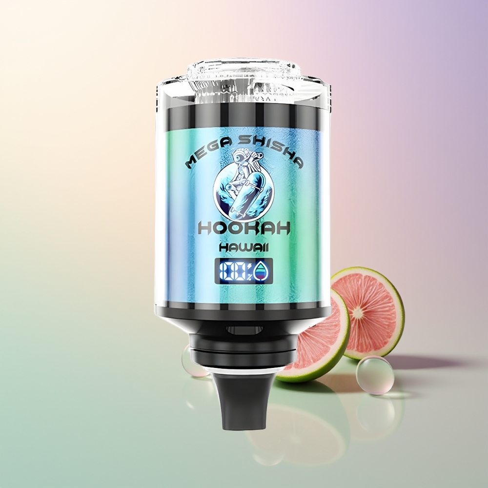 JNR Mega Shisha Hookah 100K Hawaii 60mL 2200mAh Type-C Smart Screen Adjustable Airflow 2 Nicotine