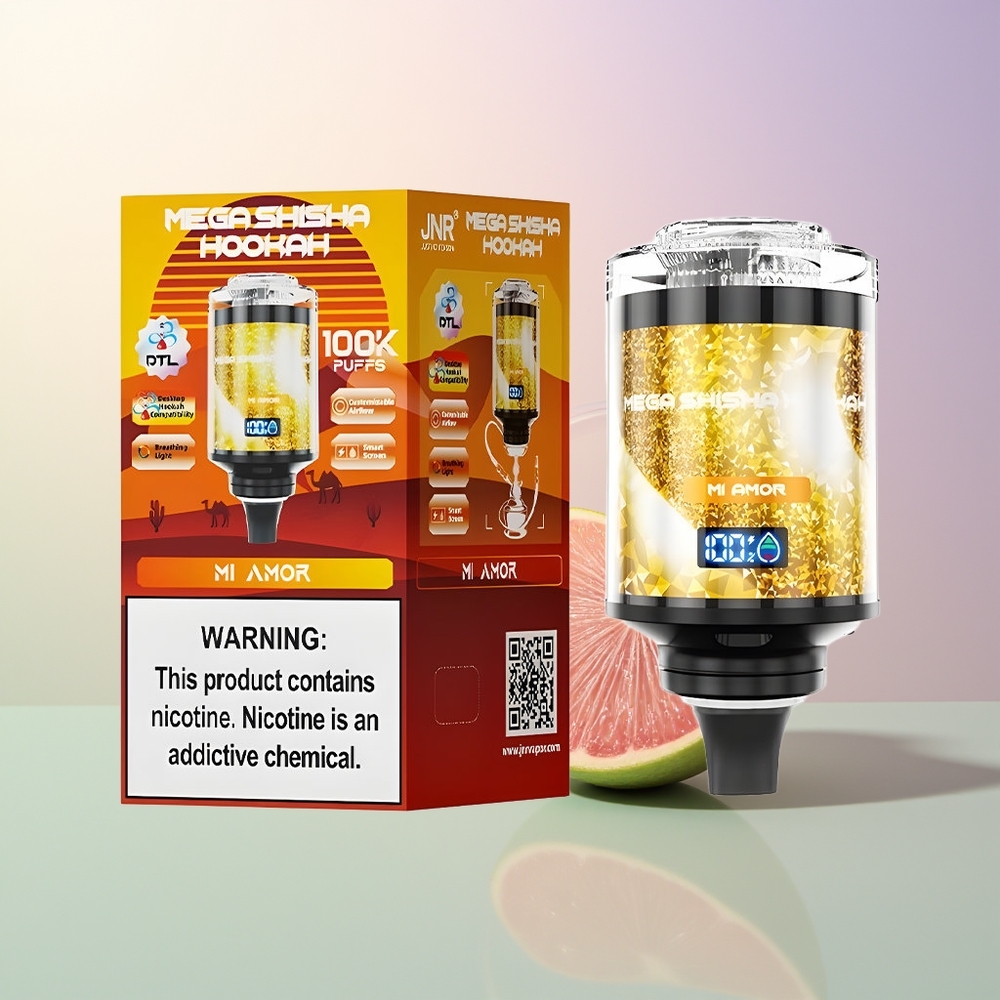 JNR Mega Shisha Hookah 100K Mi Amor Desktop Smart Screen Type-C Airflow