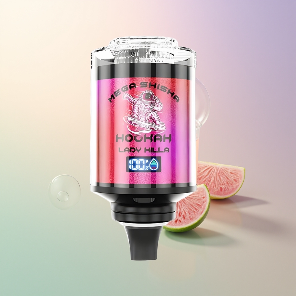 JNR Mega Shisha Hookah 100K Puffs Lady Killa Desktop Compatibility 60mL 2200mAh Type-C Fast Charging Interactive Smart Screen Adjustable Airflow 2 Nicotine