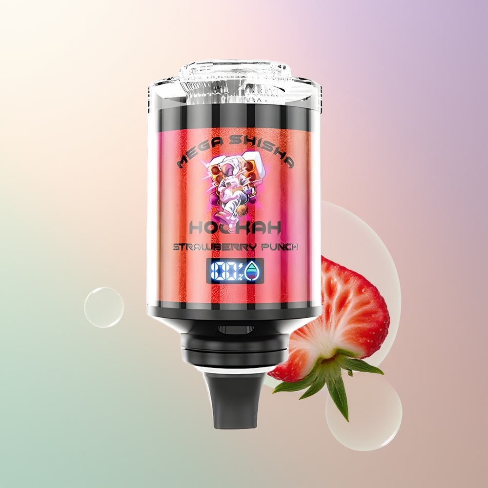 JNR Mega Shisha Hookah 100K Strawberry Punch Desktop Smart Screen Adjustable Airflow